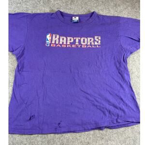 VINTAGE 90s Champion NBA Toronto Raptors Shirt Mens Purple Basketball Tee 2XL